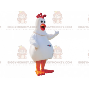 Costume da mascotte gigante bianco e rosso gallina BIGGYMONKEY™