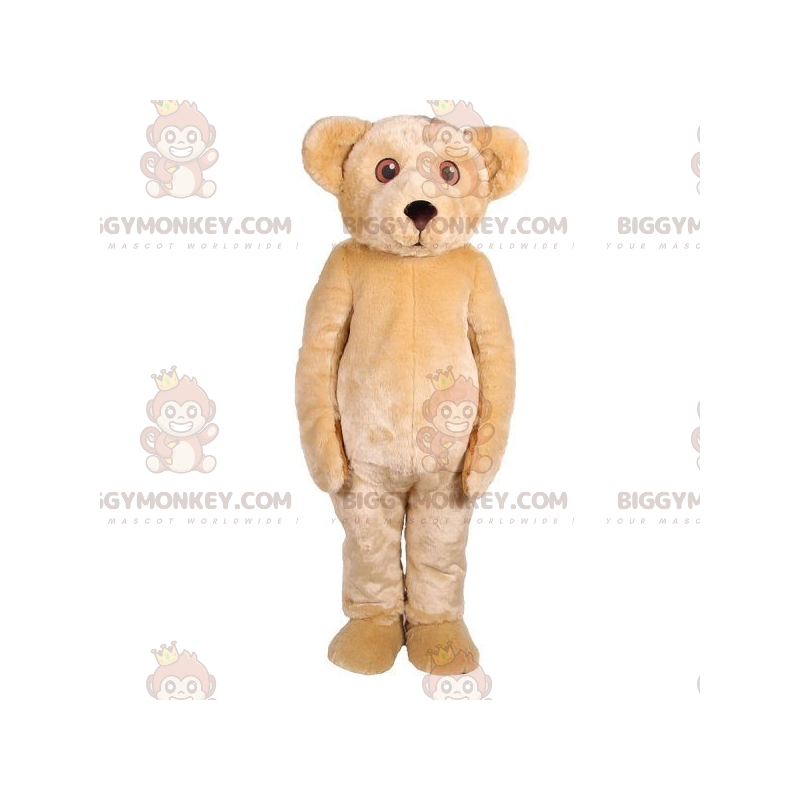 Costume de mascotte BIGGYMONKEY™ d'ours beige entièrement