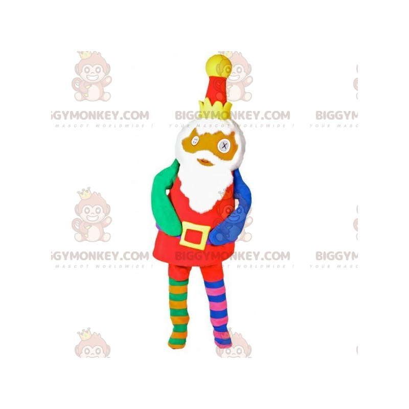 Bunte Puppe BIGGYMONKEY™ Maskottchenkostüm mit Krone -