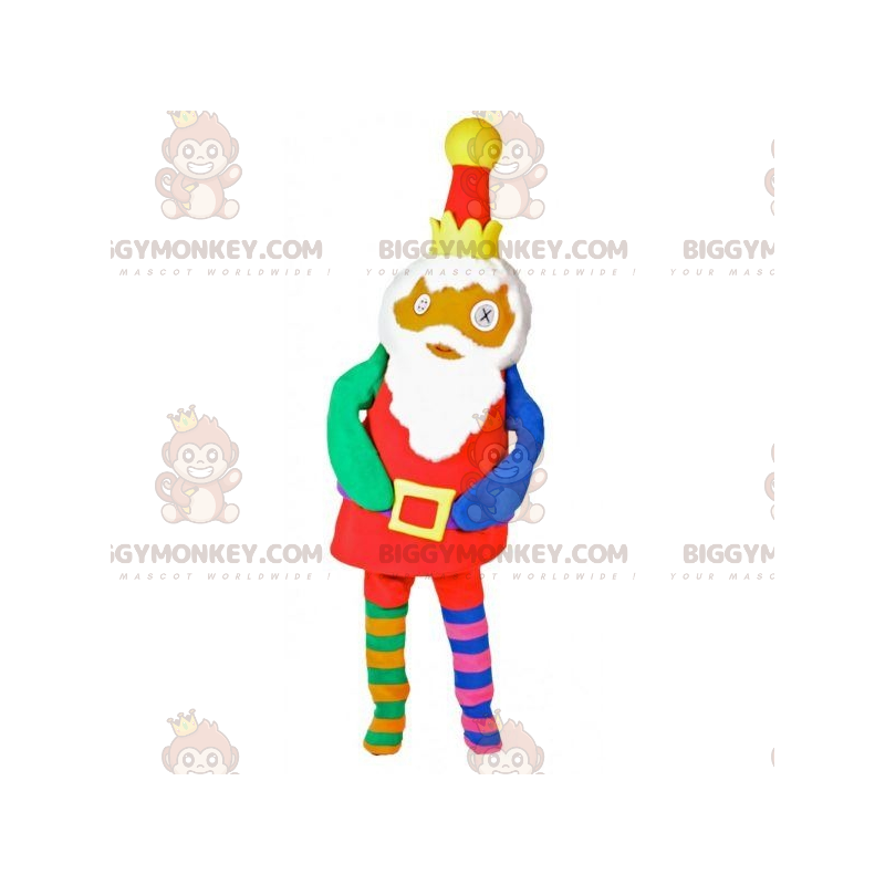 Colorful Doll BIGGYMONKEY™ Mascot Costume with Crown -