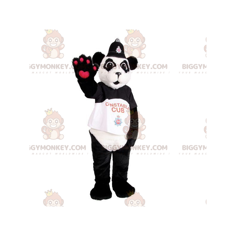 BIGGYMONKEY™ Maskotdräkt Svartvit panda i polisdräkt -