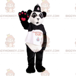 Traje de mascote BIGGYMONKEY™ Panda preto e branco com roupa de