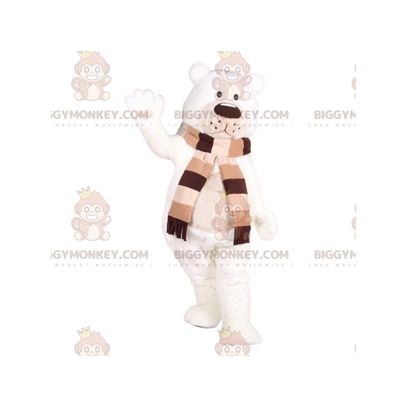 Costume da mascotte dell'orso polare BIGGYMONKEY™ Formato L (175-180 CM)