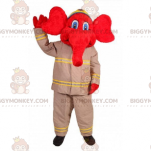 BIGGYMONKEY™ Μασκότ Κοστούμι Κόκκινο Ελέφαντα με στολή