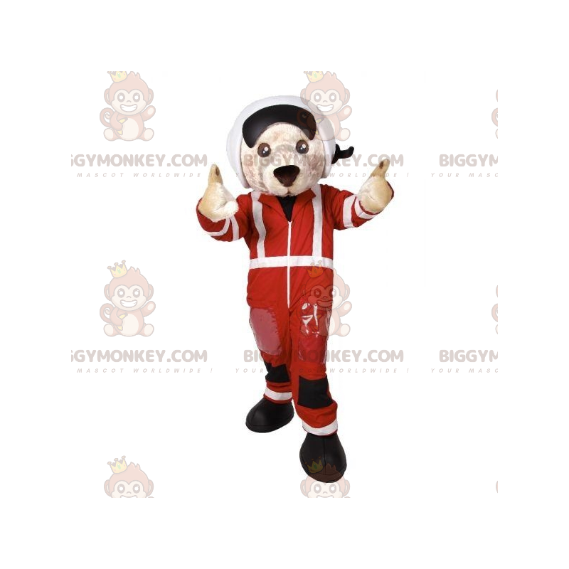BIGGYMONKEY™ Hunde-Maskottchen-Kostüm im Piloten-Outfit.