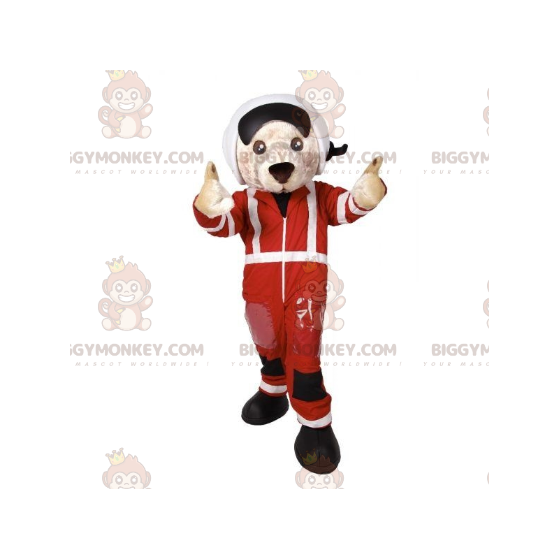 BIGGYMONKEY™ Hundemaskotkostume i pilotoutfit. Airman