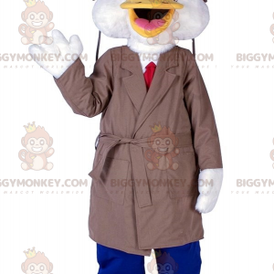 Duck BIGGYMONKEY™ Mascot Costume with Long Coat and Tie –