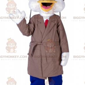 Kostým maskota kachny BIGGYMONKEY™ s dlouhým kabátem a kravatou