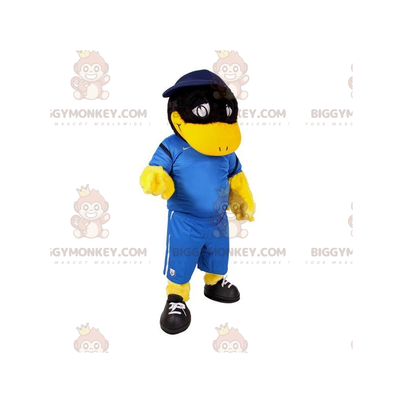 BIGGYMONKEY™ Costume da mascotte Uccello anatra nero e giallo