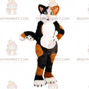 Miękki i uroczy biały czarno-brązowy kostium kota BIGGYMONKEY™