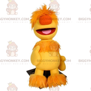 BIGGYMONKEY™ harig geel mascottekostuum. Marionet BIGGYMONKEY™