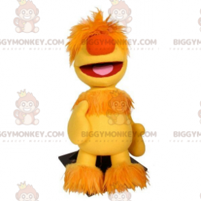 Costume da mascotte uomo giallo peloso BIGGYMONKEY™. Costume da