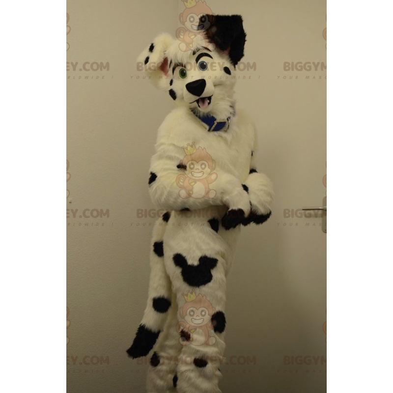 BIGGYMONKEY™ sort og hvid hunde-dalmatisk maskotkostume -