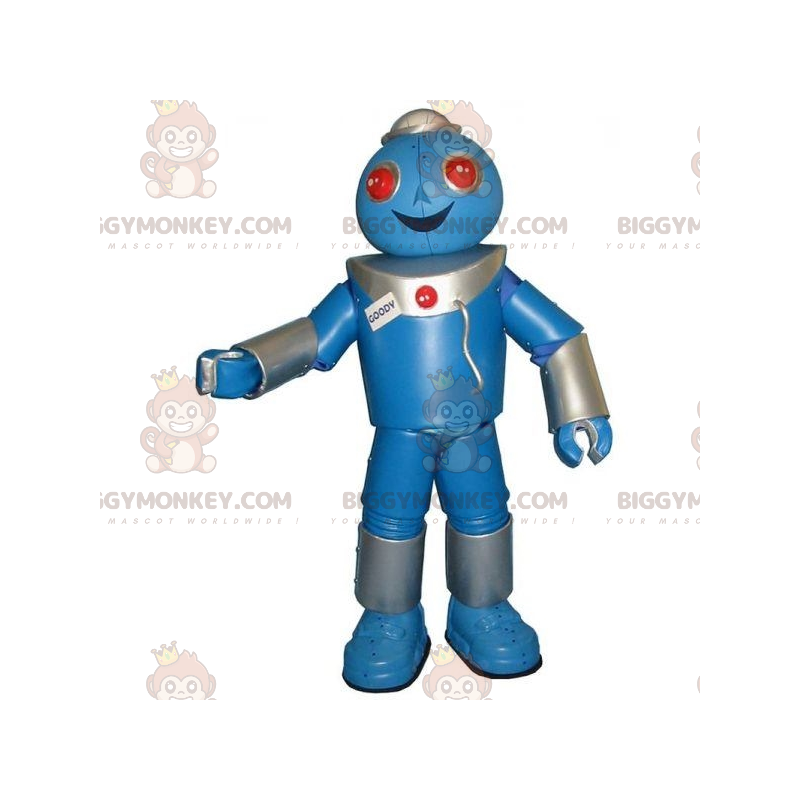 Disfraz de mascota robot gigante gris y azul BIGGYMONKEY™.