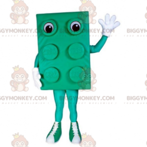 Costume de mascotte BIGGYMONKEY™ de pièce de Lego verte jeu de