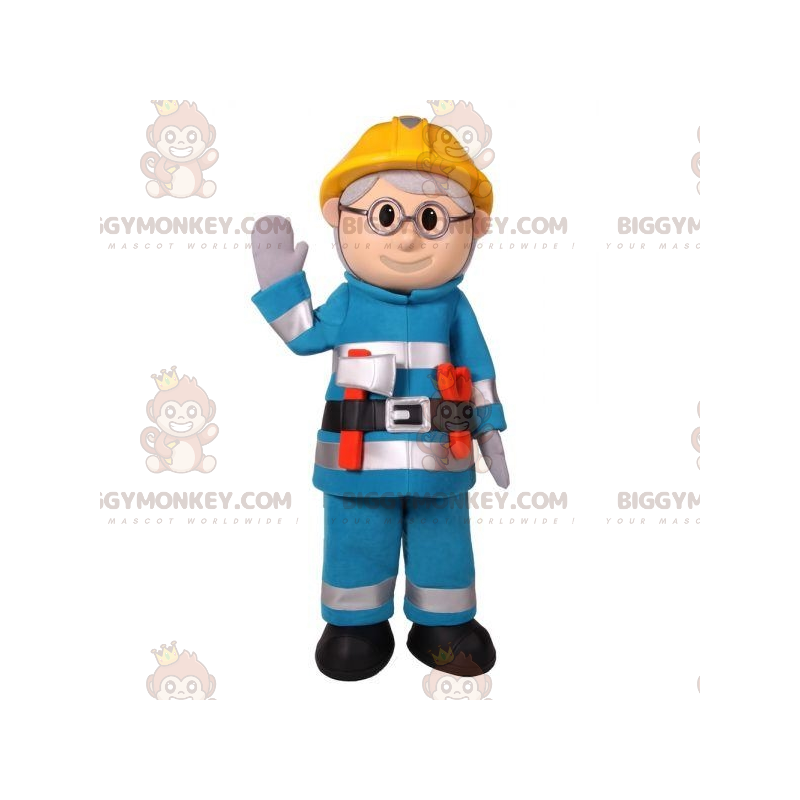 Costume de mascotte BIGGYMONKEY™ d'ouvrier de pompier en tenue