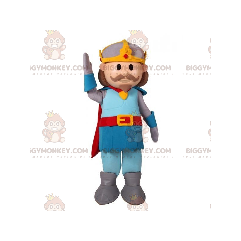 Traje de mascote Príncipe Mustachioed Knight BIGGYMONKEY™ com