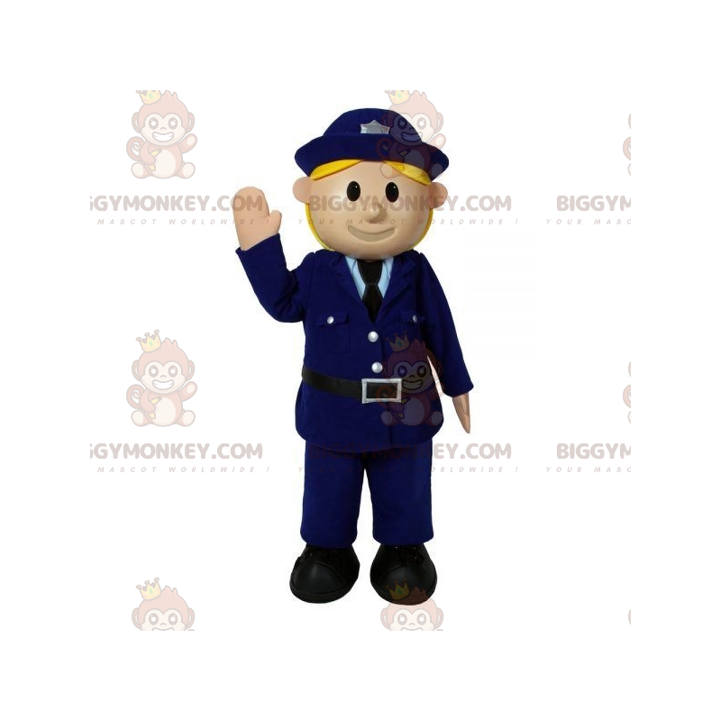 Polizistin BIGGYMONKEY™ Maskottchenkostüm in Uniform. Polizist