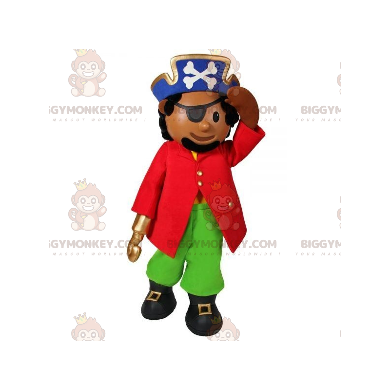 Captain Pirate BIGGYMONKEY™ Mascot Costume with Hat and Eye