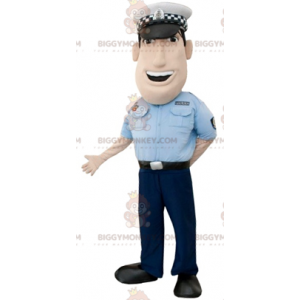 Traje da mascote do policial muscular BIGGYMONKEY™. Homem de