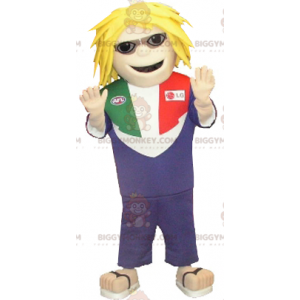 Costume de mascotte BIGGYMONKEY™ d'homme blond avec des