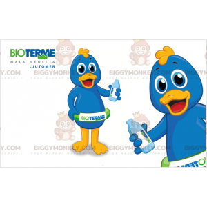 BIGGYMONKEY™ Mascot Costume Blue and Yellow Duck with a Buoy –