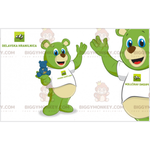 Disfraz de mascota BIGGYMONKEY™ de oso de peluche verde con