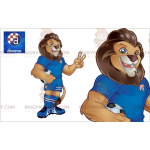 Costume de mascotte BIGGYMONKEY™ de lion marron très musclé en