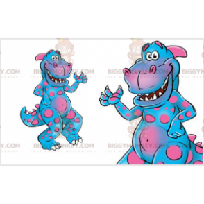 Costume da mascotte BIGGYMONKEY™ dinosauro rosa e blu