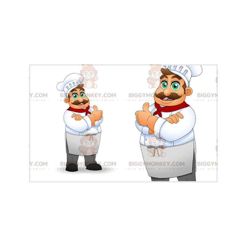 Chef-kok BIGGYMONKEY™ mascottekostuum met hoed. chef-kok