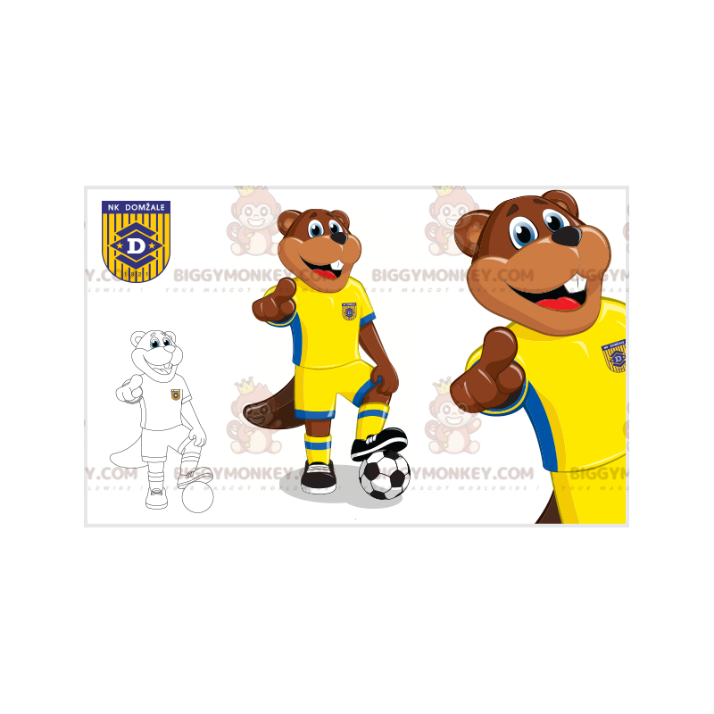 BIGGYMONKEY™ Costume da mascotte Castoro marrone in