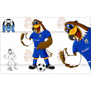 BIGGYMONKEY™ Mascot Costume Brown And White Eagle In Footballer