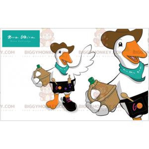 Costume de mascotte BIGGYMONKEY™ d'oie de canard avec un