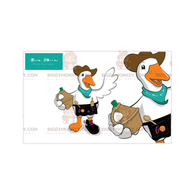 Traje de mascote Duck Goose BIGGYMONKEY™ com chapéu e