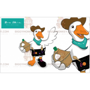 Duck Goose BIGGYMONKEY™ Mascot Costume with Hat and Utensils -