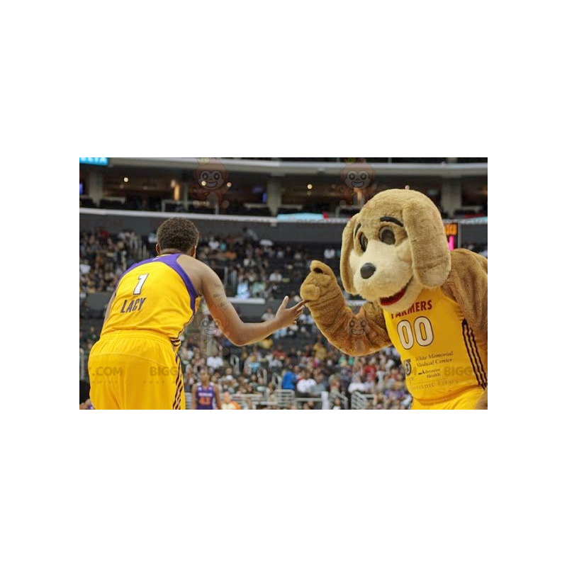 Brun hund BIGGYMONKEY™ maskotdräkt i sportkläder - BiggyMonkey
