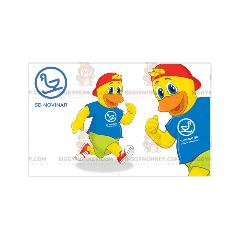 BIGGYMONKEY™ Yellow Duck Chick Mascot Costume With Colorful