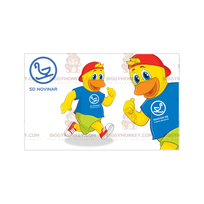 Costume de mascotte BIGGYMONKEY™ de poussin de canard jaune