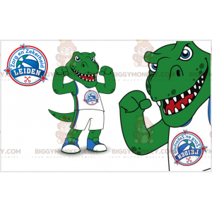 Hård och skrämmande grön dinosaurie BIGGYMONKEY™ maskotdräkt -