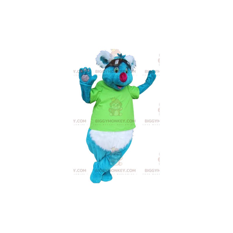 Kostým BIGGYMONKEY™ modrobílého maskota koaly se slunečními