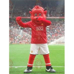 Costume de mascotte BIGGYMONKEY™ d'ours rouge en tenue de sport