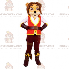BIGGYMONKEY™ Cat Tigress Maskotdräkt utklädd till äventyrare -