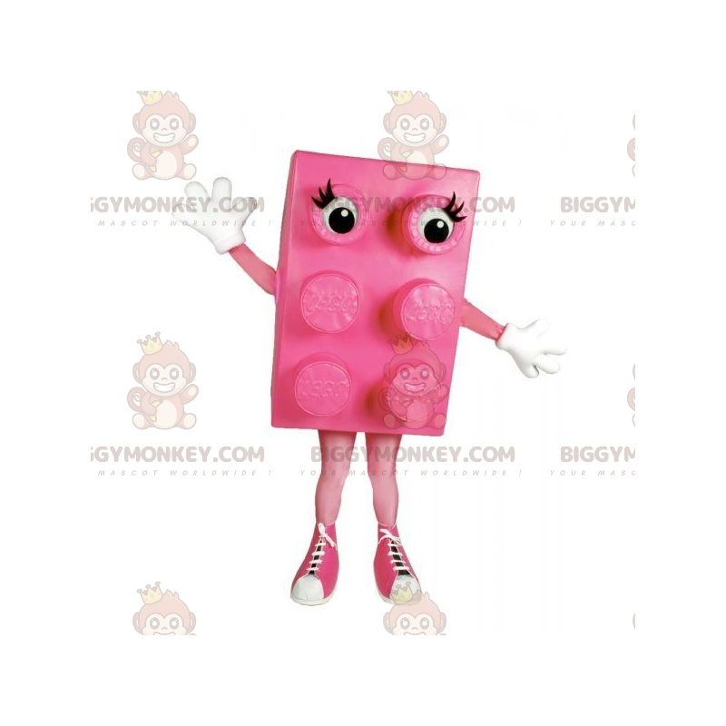 Costume de mascotte BIGGYMONKEY™ de pièce de Lego rose jeu de