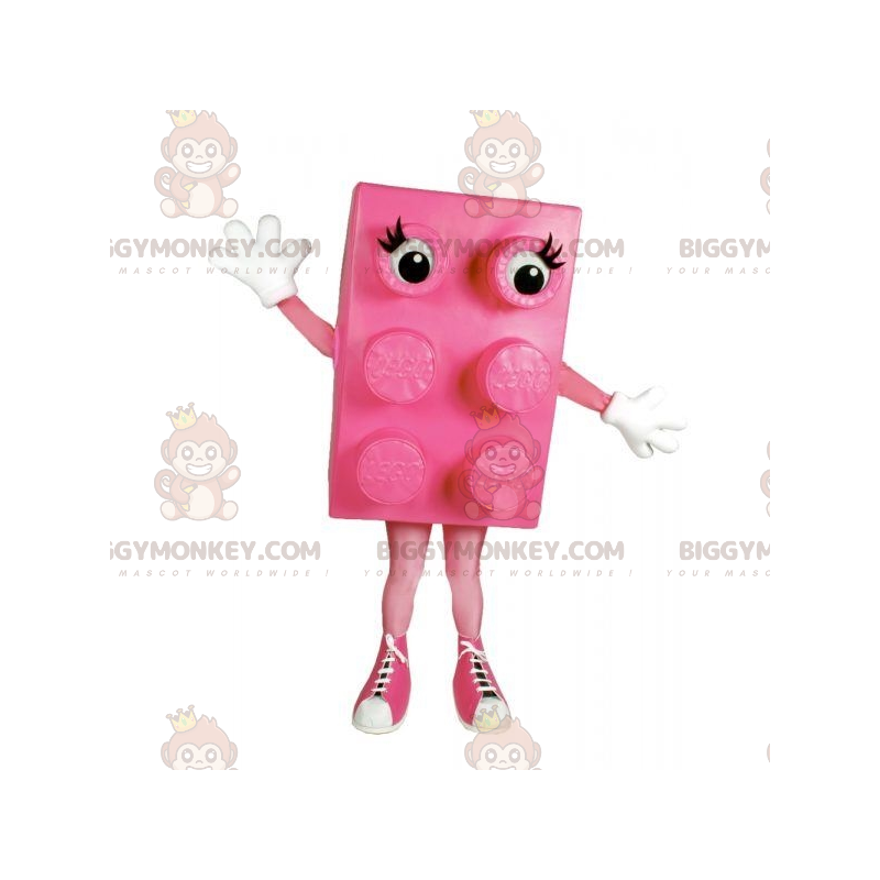 Famous Pink Lego Piece BIGGYMONKEY™ Mascot Costume Building Set