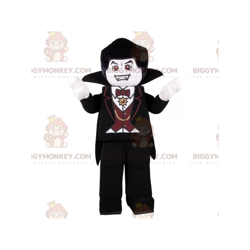 Costume da vampiro Lego BIGGYMONKEY™ mascotte vestito nero