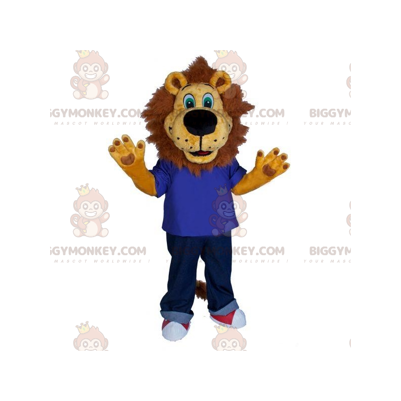 Στολή μασκότ Big Head Brown Lion BIGGYMONKEY™ - Biggymonkey.com