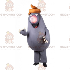 BIGGYMONKEY™ Costume da mascotte Talpa con cacca sulla testa -