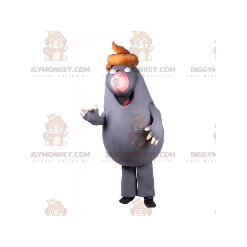 Costume de mascotte BIGGYMONKEY™ de taupe avec une crotte sur