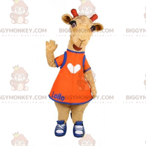 Bruin schaap kameel BIGGYMONKEY™ mascottekostuum. geit kostuum