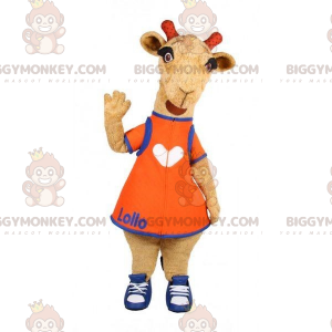 Traje de mascote BIGGYMONKEY™ de ovelha marrom camelo. fantasia